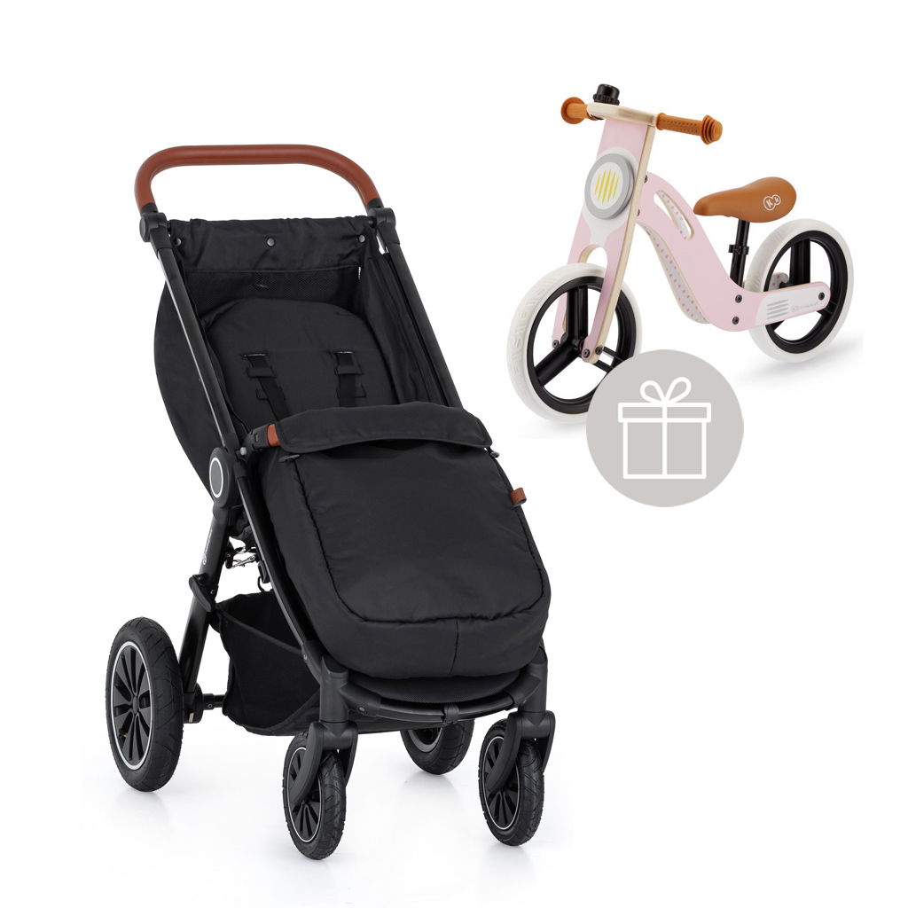 PETITE&MARS Kočárek sportovní konstrukce Street+ Air Oak + nánožník + odrážedlo Uniq Pink