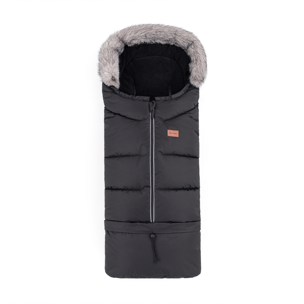 PETITE&MARS Set zimný fusak Arctic 4v1 + rukavice na kočík Furry Forever Black