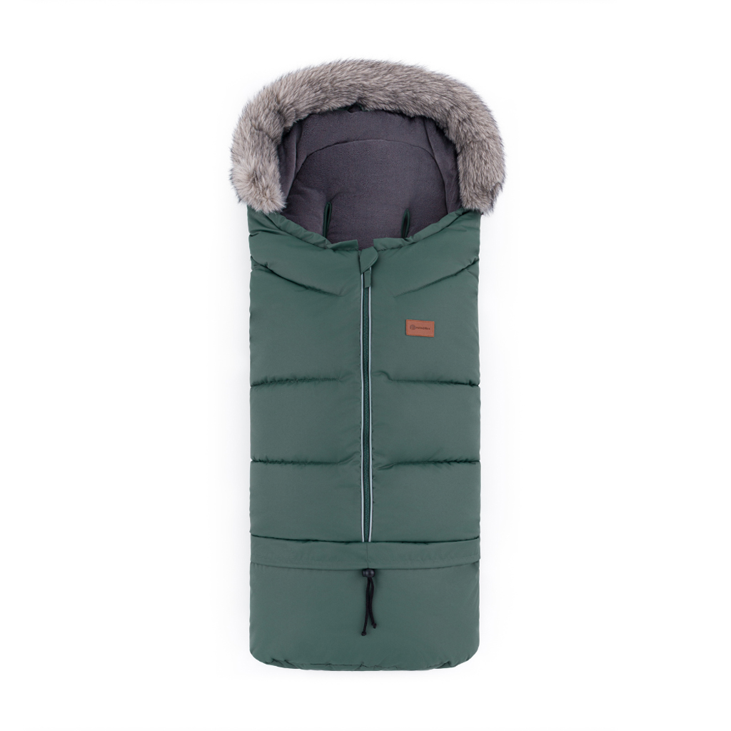 PETITE&MARS Set zimný fusak Arctic 4v1 + rukavice na kočík Furry Veritable Khaki