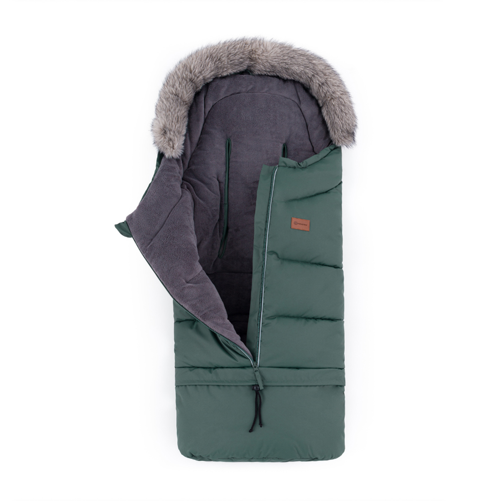 PETITE&MARS Set zimný fusak Arctic 4v1 + rukavice na kočík Furry Veritable Khaki