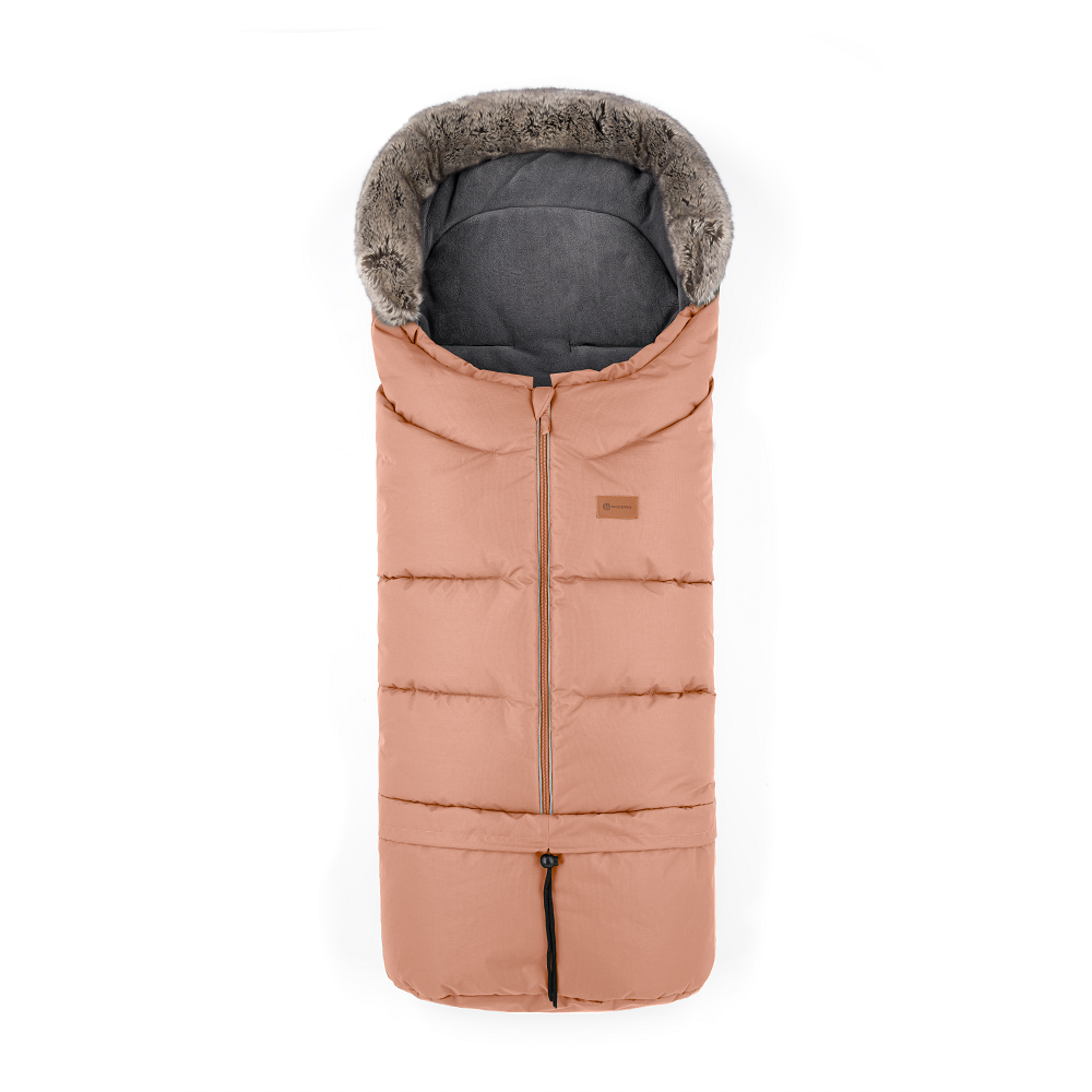 PETITE&MARS Set zimný fusak Arctic 4v1 + rukavice na kočík Furry Pastel Peach