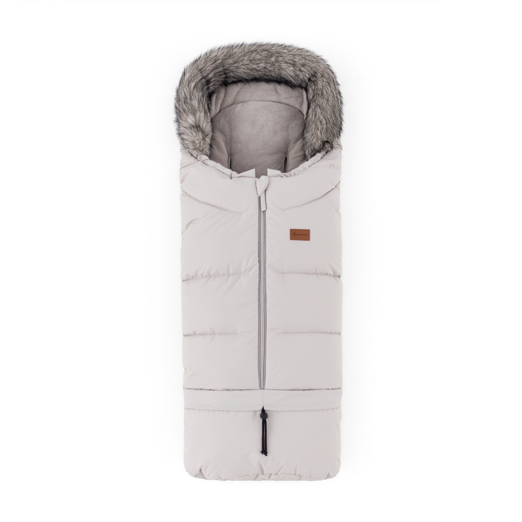 PETITE&MARS Set zimný fusak Arctic 4v1 + rukavice na kočík Furry Champagne Shower
