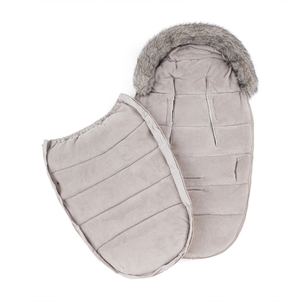 PETITE&MARS Set zimný fusak Comfy 4v1 + rukavice na kočík Furry Champagne Shower
