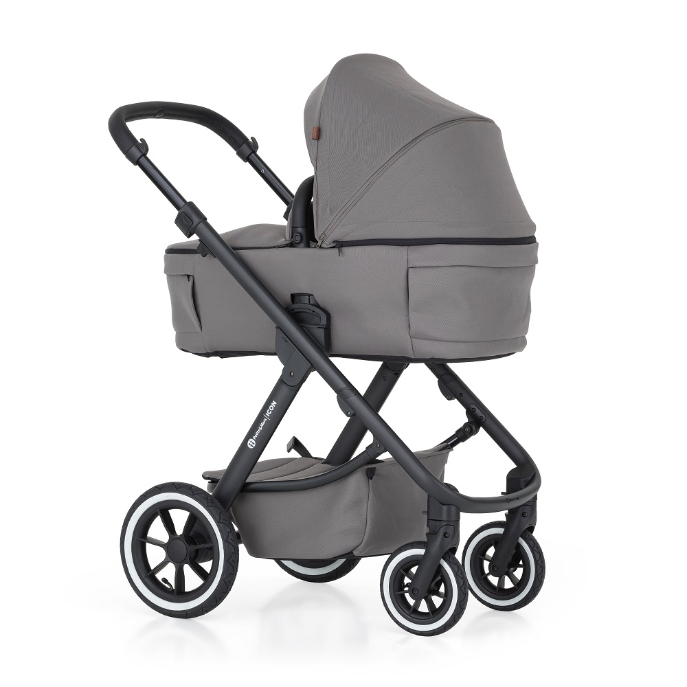 PETITE&MARS Kočík kombinovaný ICON 2v1 Dove Grey LITE AIR + Core Pro i-Size Black Grey + Báza