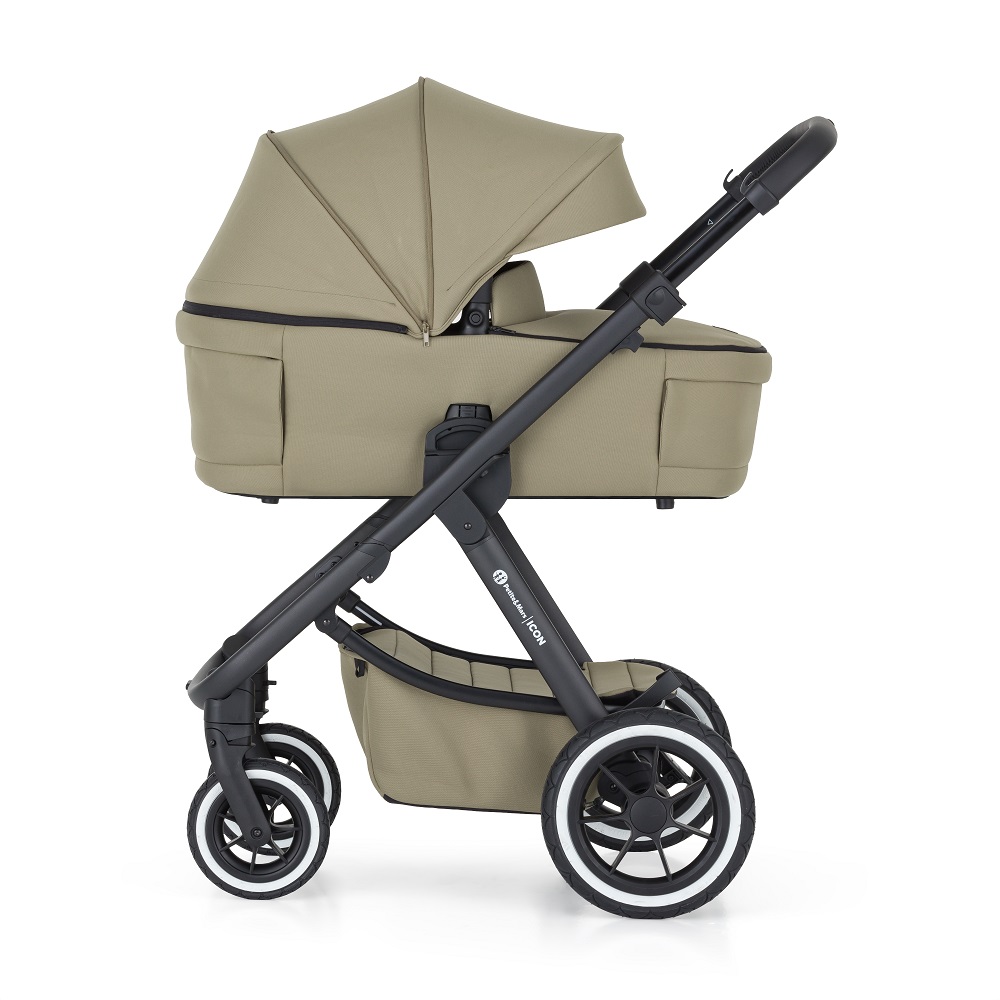 PETITE&MARS Kočík kombinovaný ICON 2v1 Mossy Green LITE AIR + Core Pro i-Size Black Grey + Báza