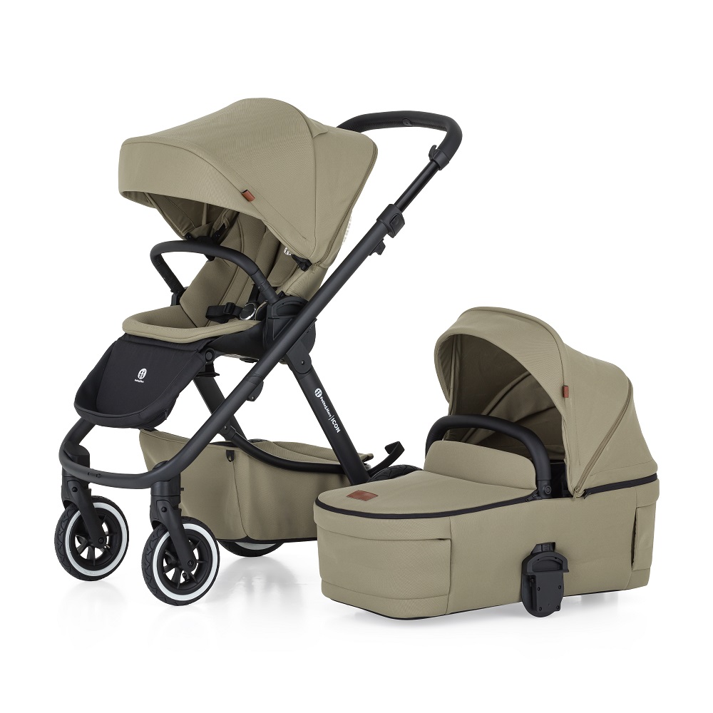 PETITE&MARS Kočík kombinovaný ICON 2v1 Mossy Green XXL AIR + Core Pro i-Size Black Grey + Báza