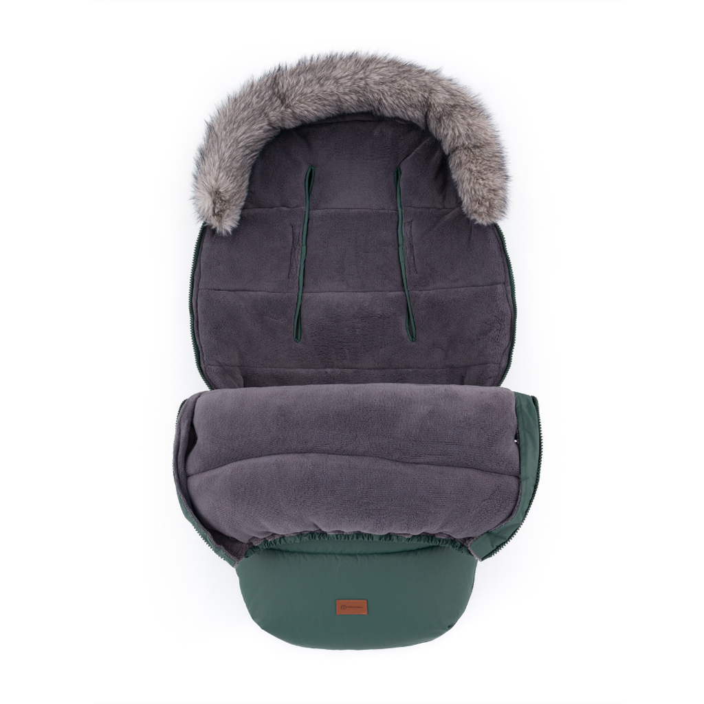 PETITE&MARS Set zimný fusak Comfy 4v1 + rukavice na kočík Furry Veritable Khaki