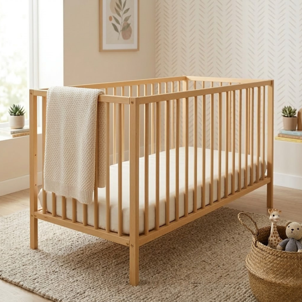PETITE&MARS Postieľka drevená Nela Beech Wood 120x60 cm s bočnicou Side