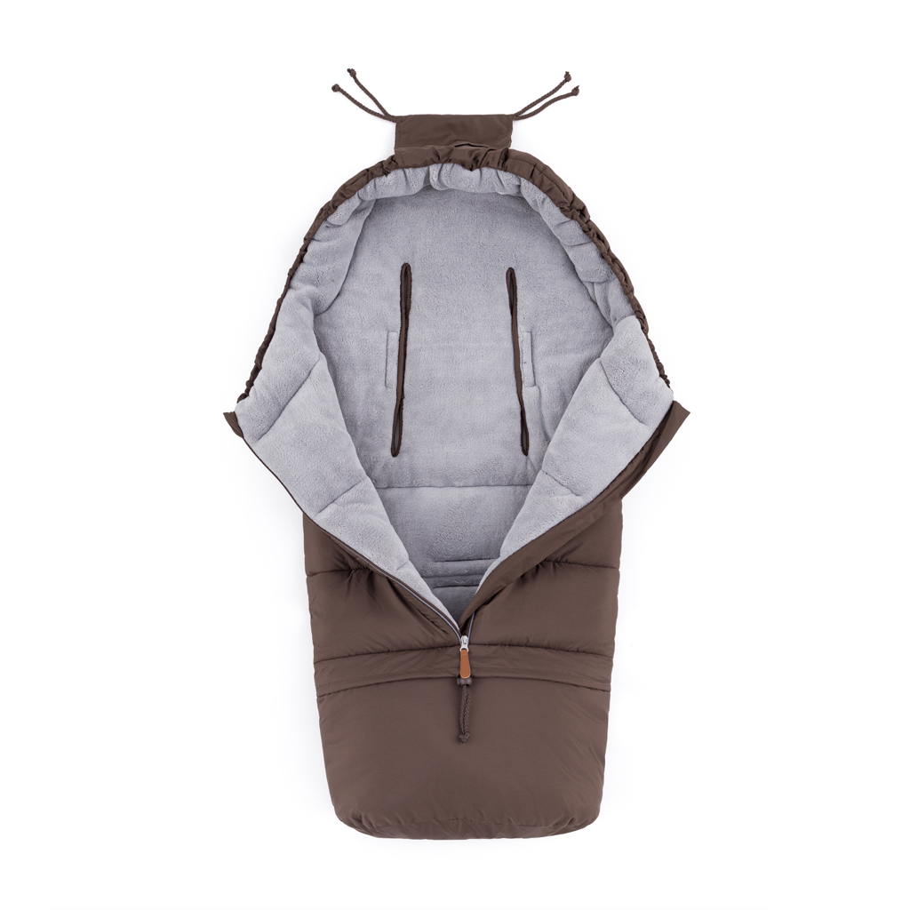 PETITE&MARS Set zimný fusak Jibot 3v1 + rukavice na kočík Jasie Dark Walnut