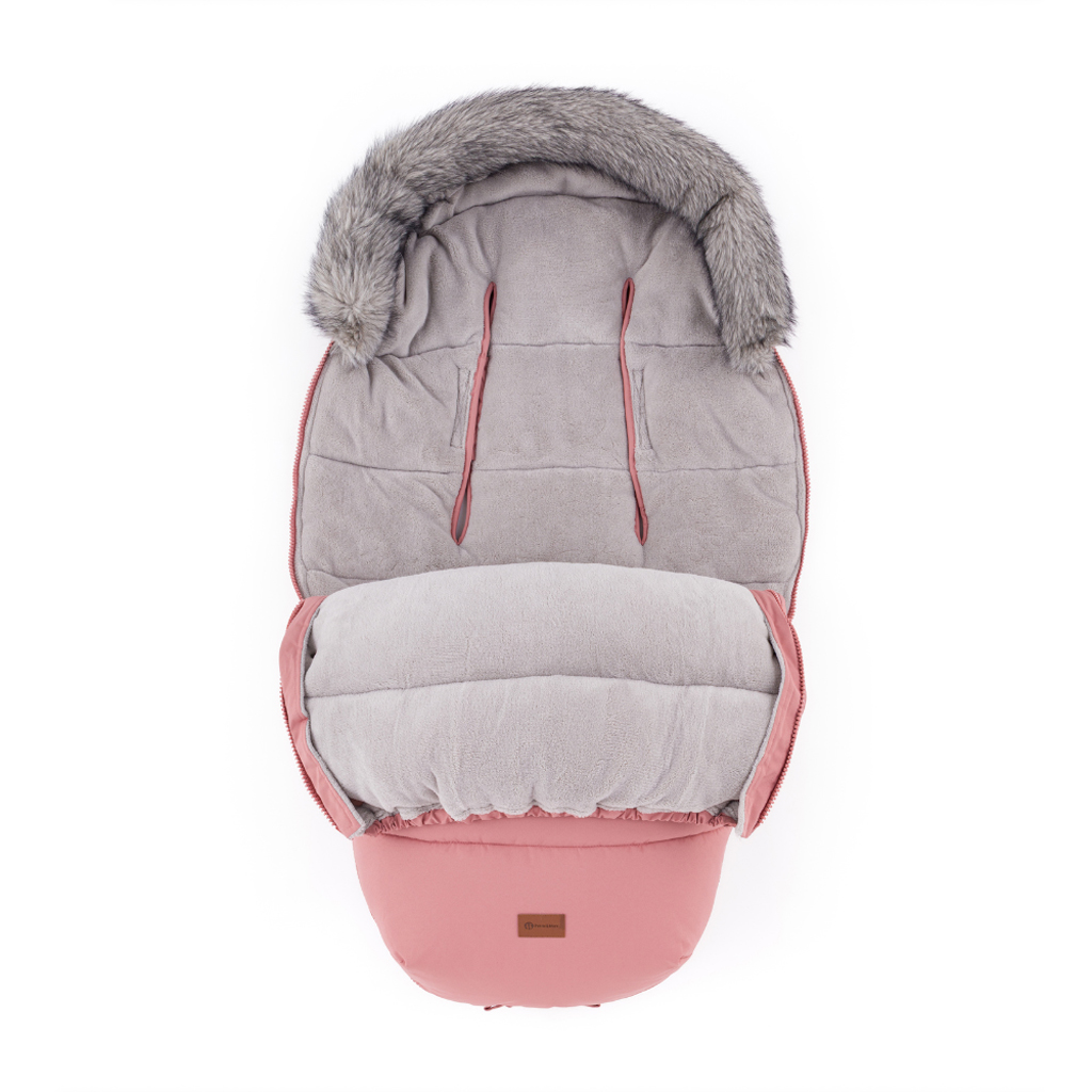 PETITE&MARS Set zimný fusak Comfy 4v1 + rukavice na kočík Furry Old Rose