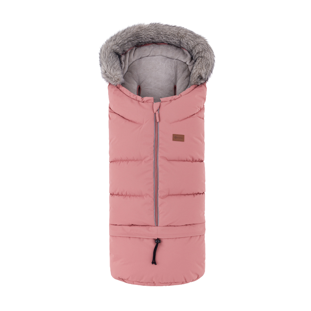 PETITE&MARS Set zimný fusak Arctic 4v1 + rukavice na kočík Furry Old Rose