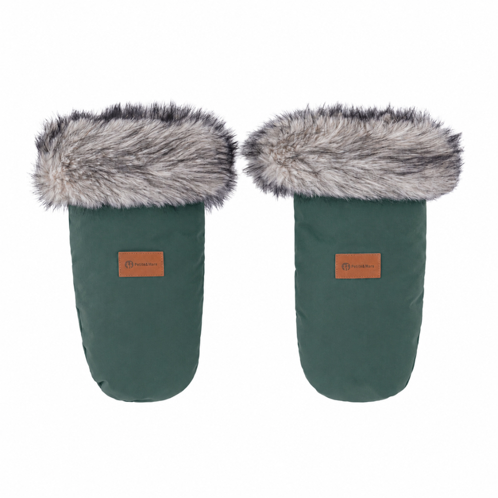 PETITE&MARS Set zimný fusak Arctic 4v1 + rukavice na kočík Fjora Khaki