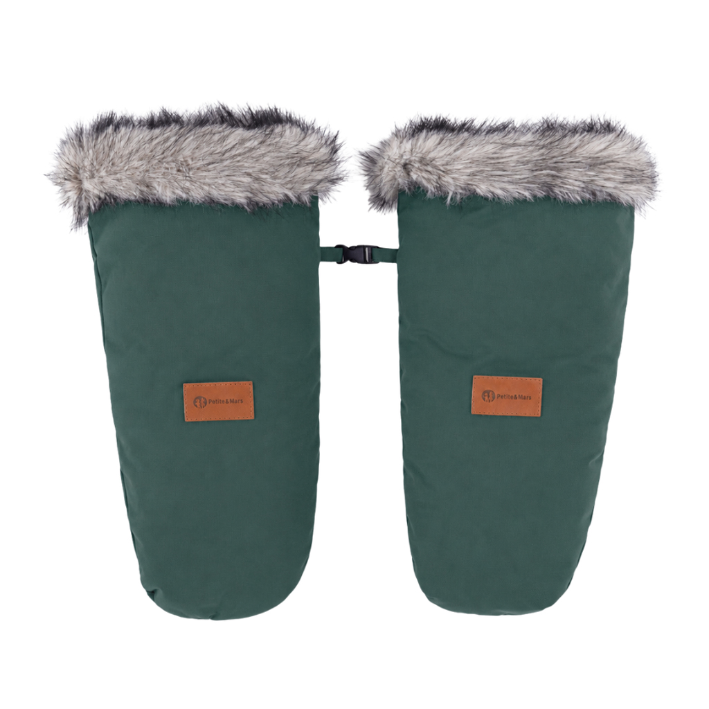PETITE&MARS Set zimný fusak Comfy 4v1 + rukavice na kočík Fjora Veritable Khaki