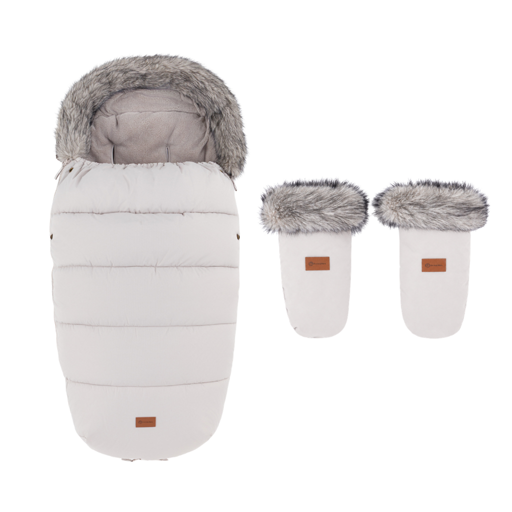 PETITE&MARS Set zimný fusak Comfy 4v1 + rukavice na kočík Fjora Champagne Shower