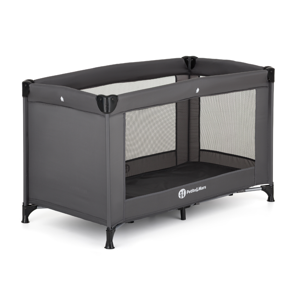 PETITE&MARS Postieľka cestovná Koot Lite s matracom Foldie, Dark Grey