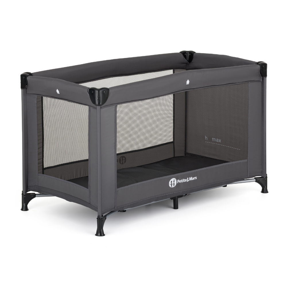 PETITE&MARS Postieľka cestovná Koot Lite s matracom Foldie, Dark Grey