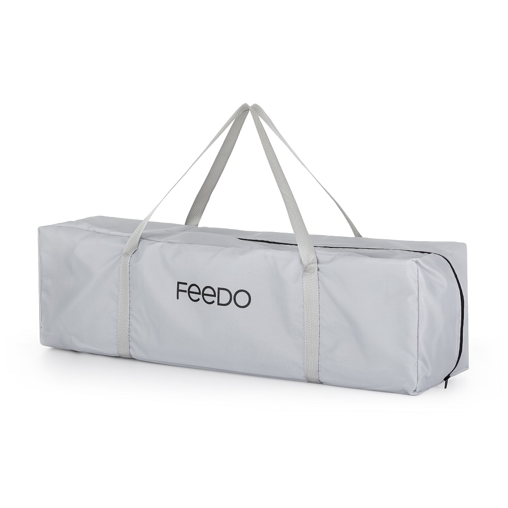 FEEDO Postieľka cestovná Rocky s matracom Foldie, Grey