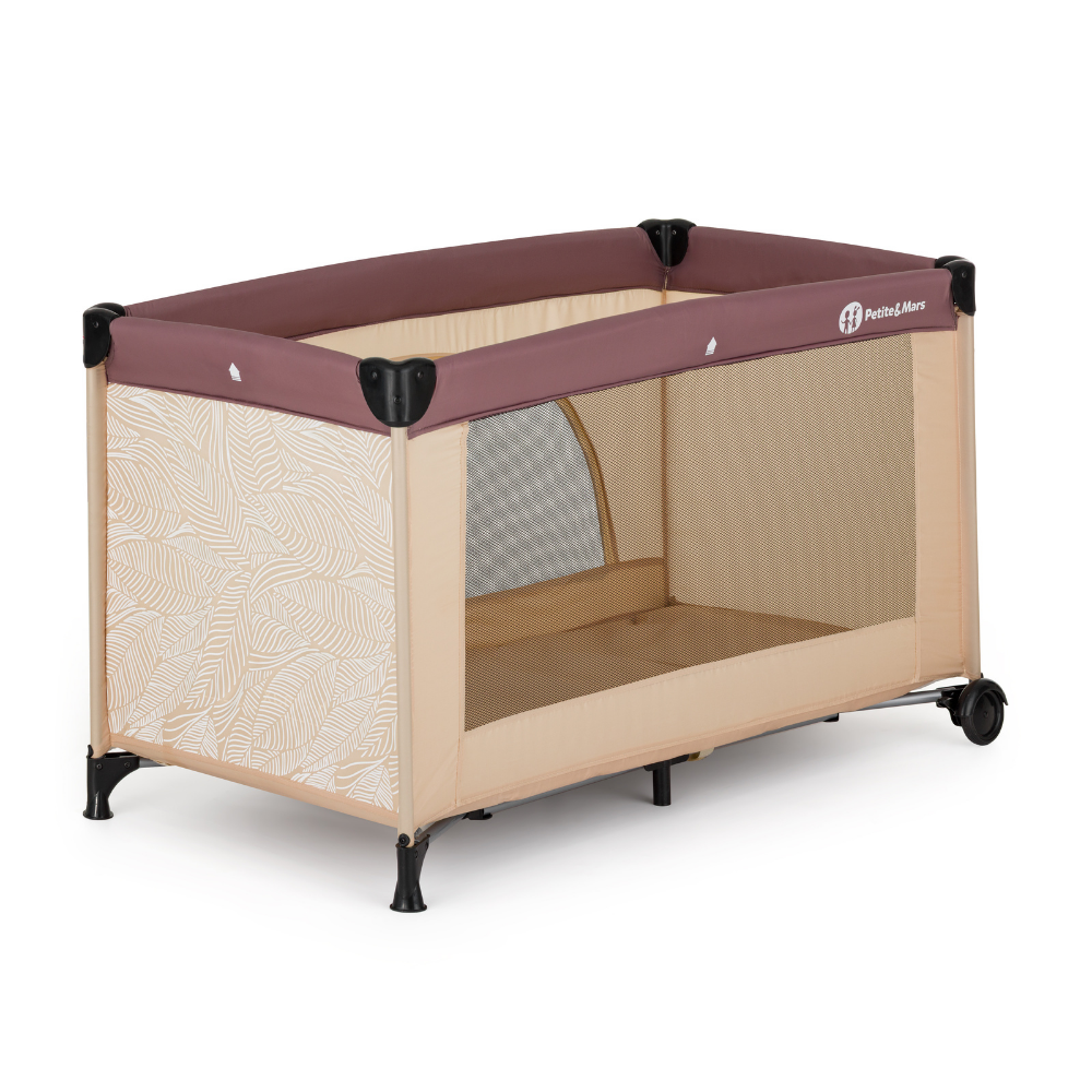 PETITE&MARS Postieľka cestovná Nyja s matracom Foldie, Urban Jungle Sand