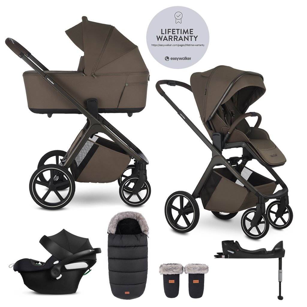 EASYWALKER Set kočík 4v1 Zoey Go Chestnut Brown XL + CBX Aton B2 i-Size + CYBEX Base One