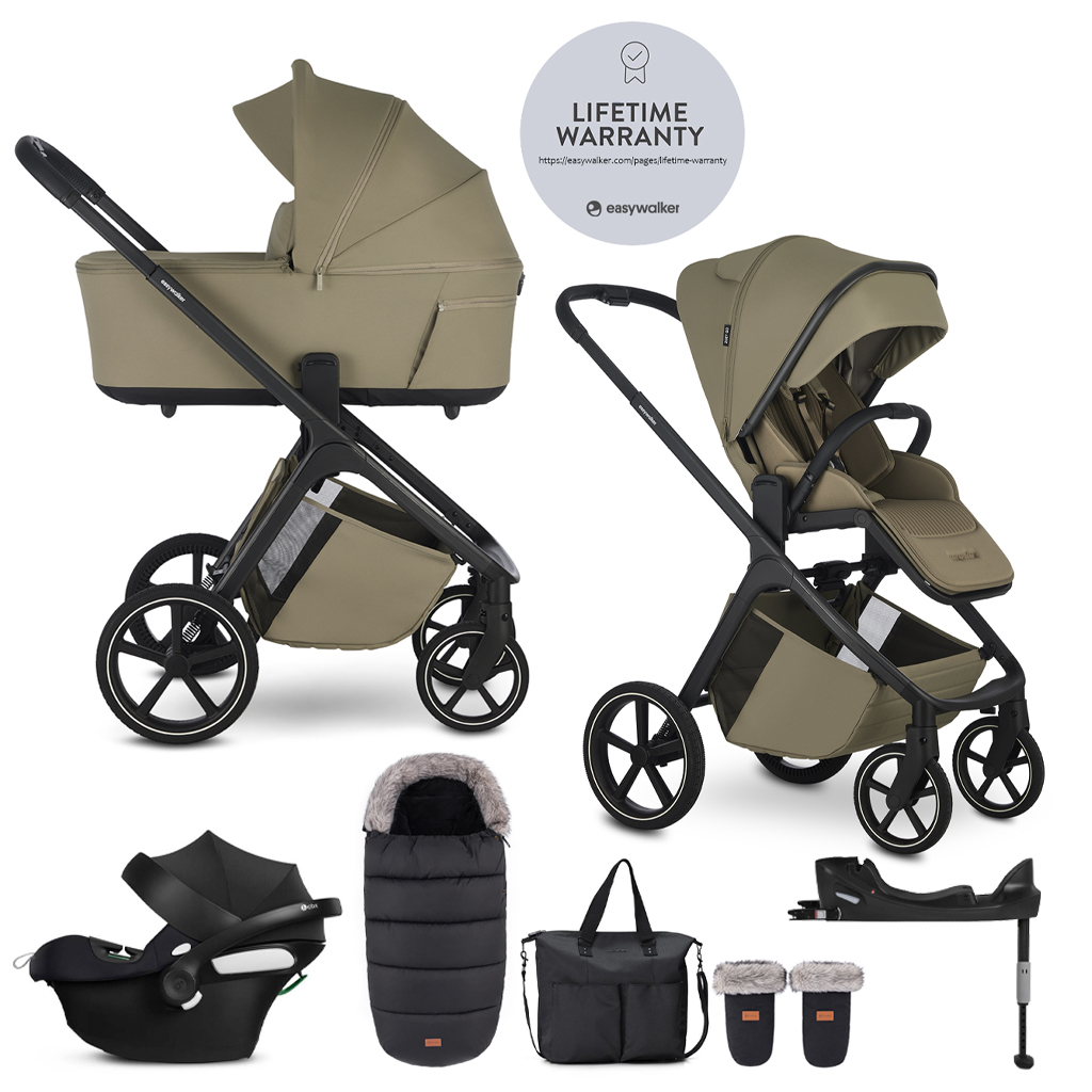 EASYWALKER Set kočík 4v1 Zoey Go Moss Green XXL Limited + CBX Aton B2 i-Size + Cybex Base One