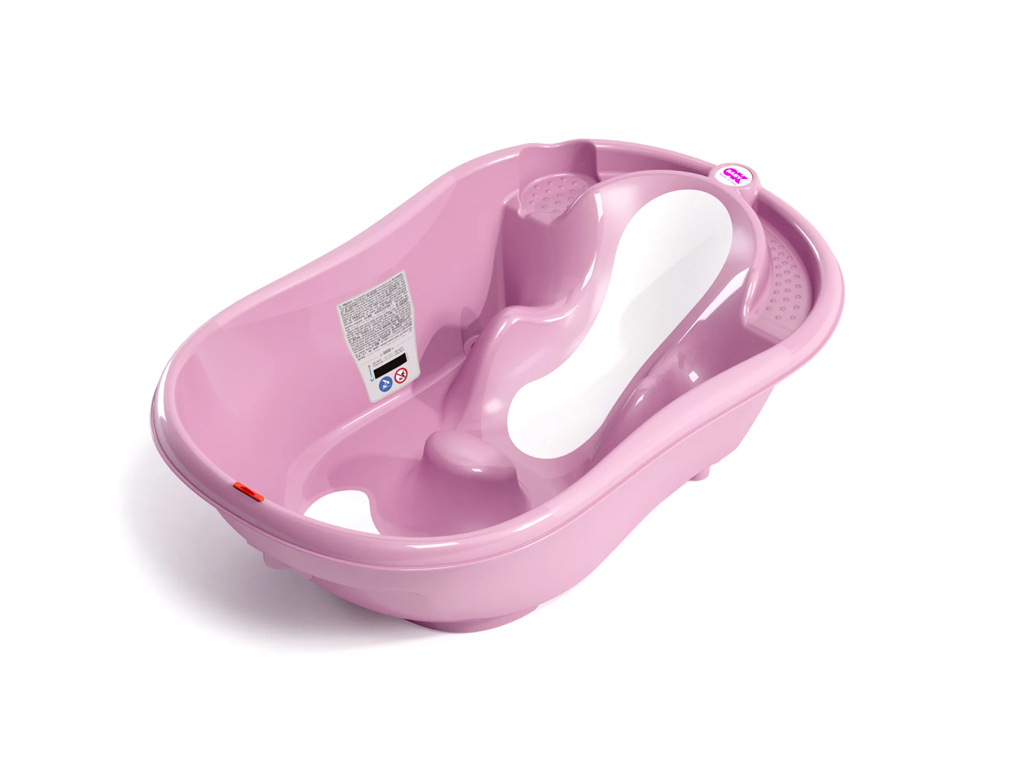 OK BABY SET Vanička rastúca protišmyková Onda Evolution 0–12m Pink + Lišty podporné na vaňu