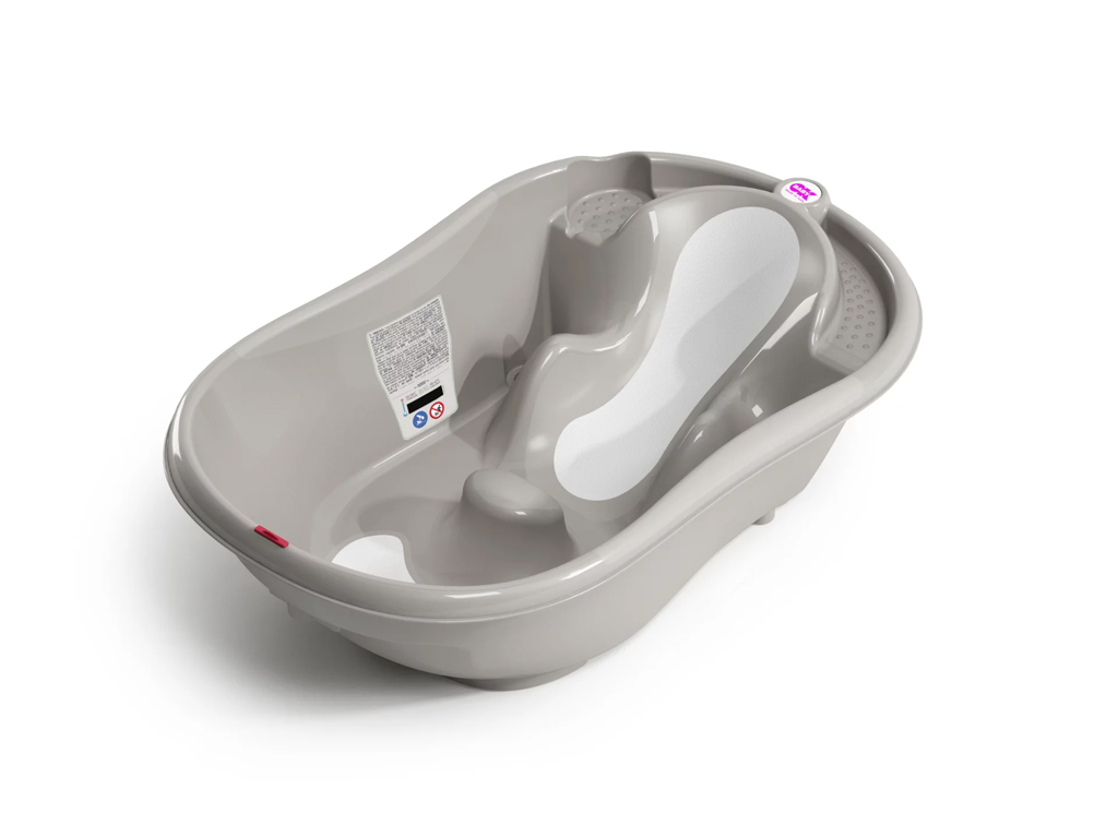 OK BABY SET Vanička rastúca protišmyková Onda Evolution 0–12m Grey + Lišty podporné na vaňu