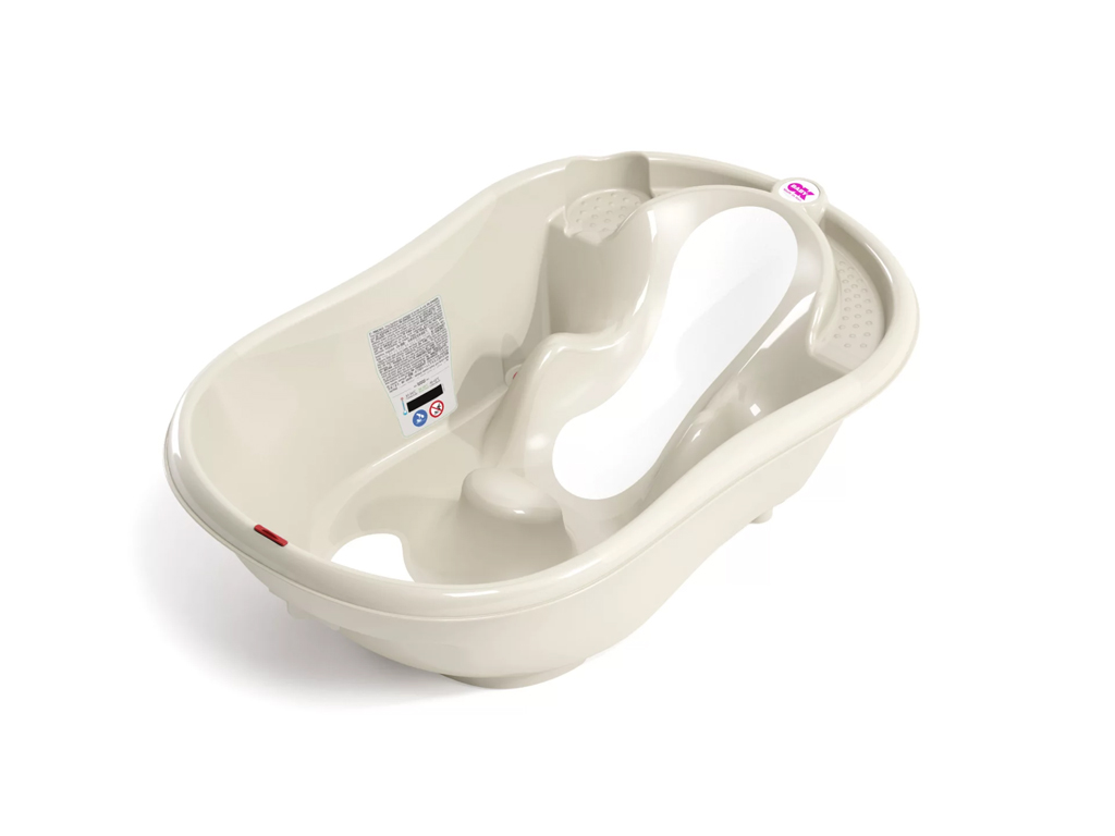 OK BABY SET Vanička rastúca protišmyková Onda Evolution 0–12m White + Kovový stojan na vaňu