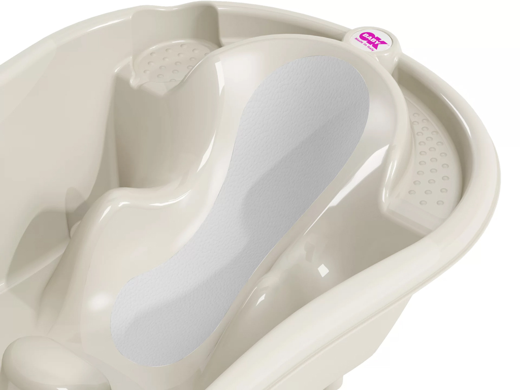 OK BABY SET Vanička rastúca protišmyková Onda Evolution 0–12m White + Kovový stojan na vaňu
