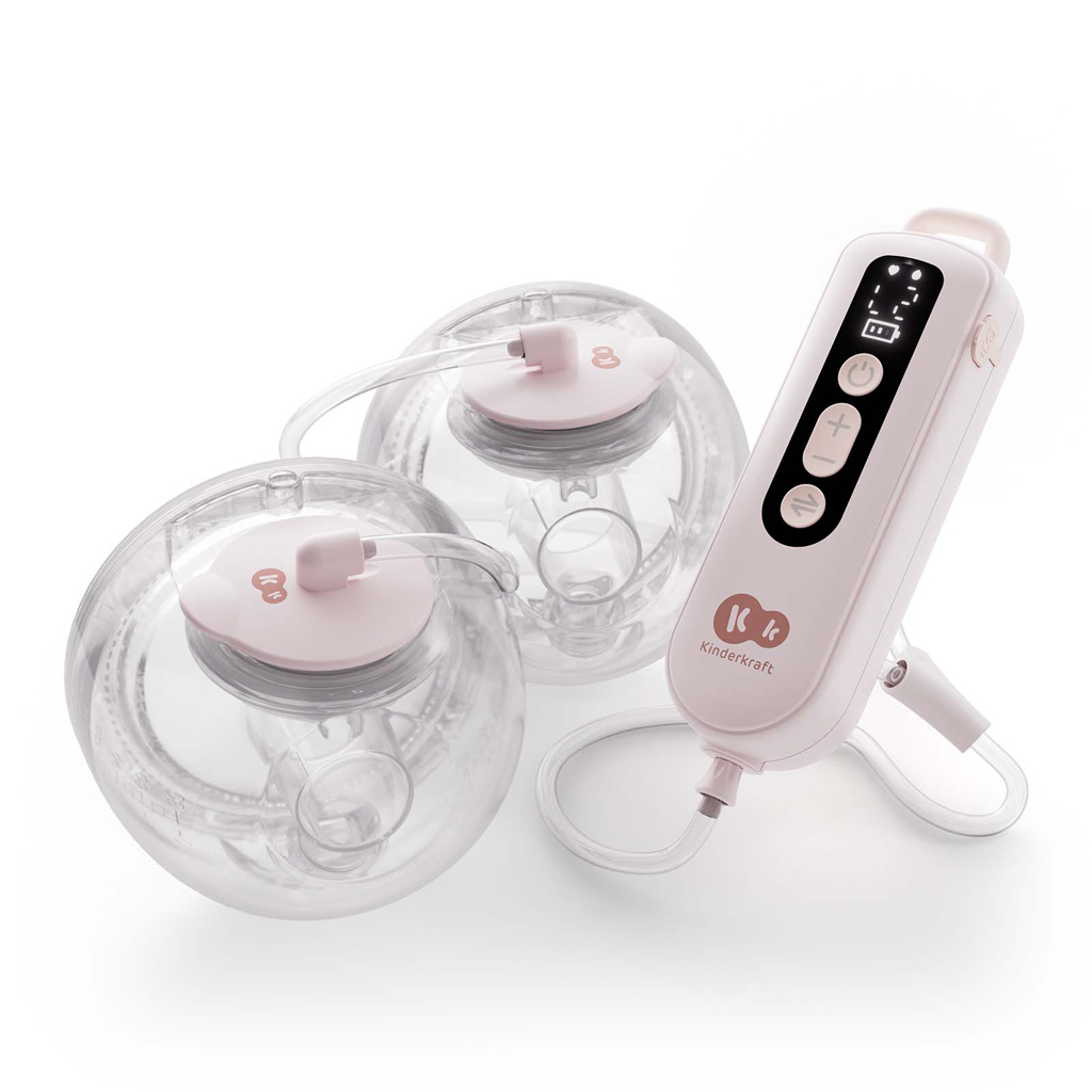 KINDERKRAFT Odsávačka mlieka Double Hands-free Gentle Flow Pink + CHICCO Vložky do podprsenky 30ks