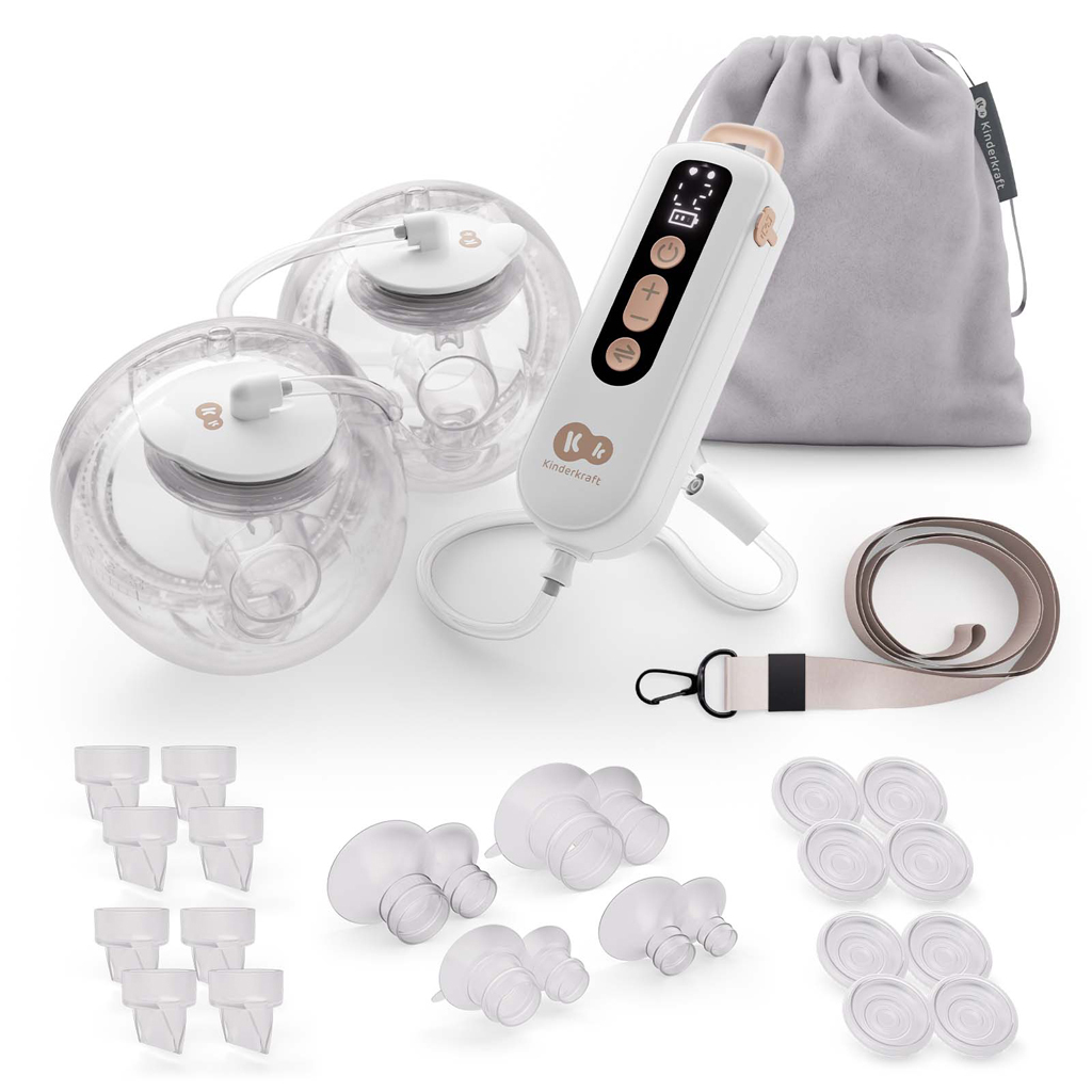 KINDERKRAFT Odsávačka mlieka Double Hands-free Gentle Flow Gold + CHICCO Vložky do podprsenky 30ks