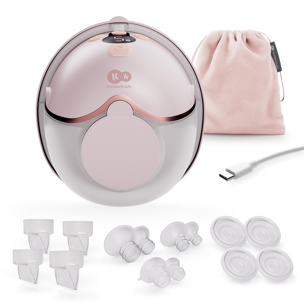 KINDERKRAFT Odsávačka mlieka Single Hands-free Mamaflow Pink + CHICCO Vložky do podprsenky 30ks