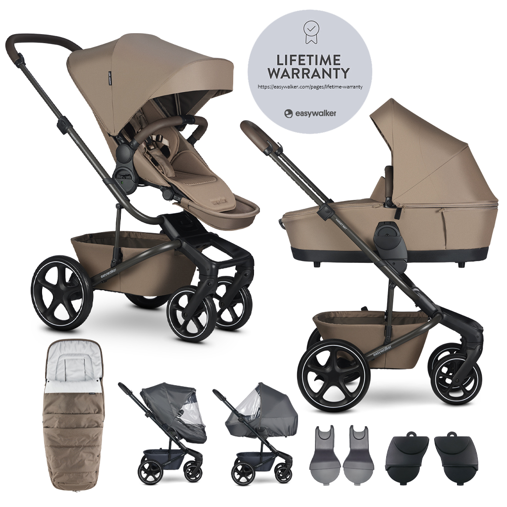 EASYWALKER Set XXL kočík kombinovaný Harvey NXT s príslušenstvom Mocha Brown