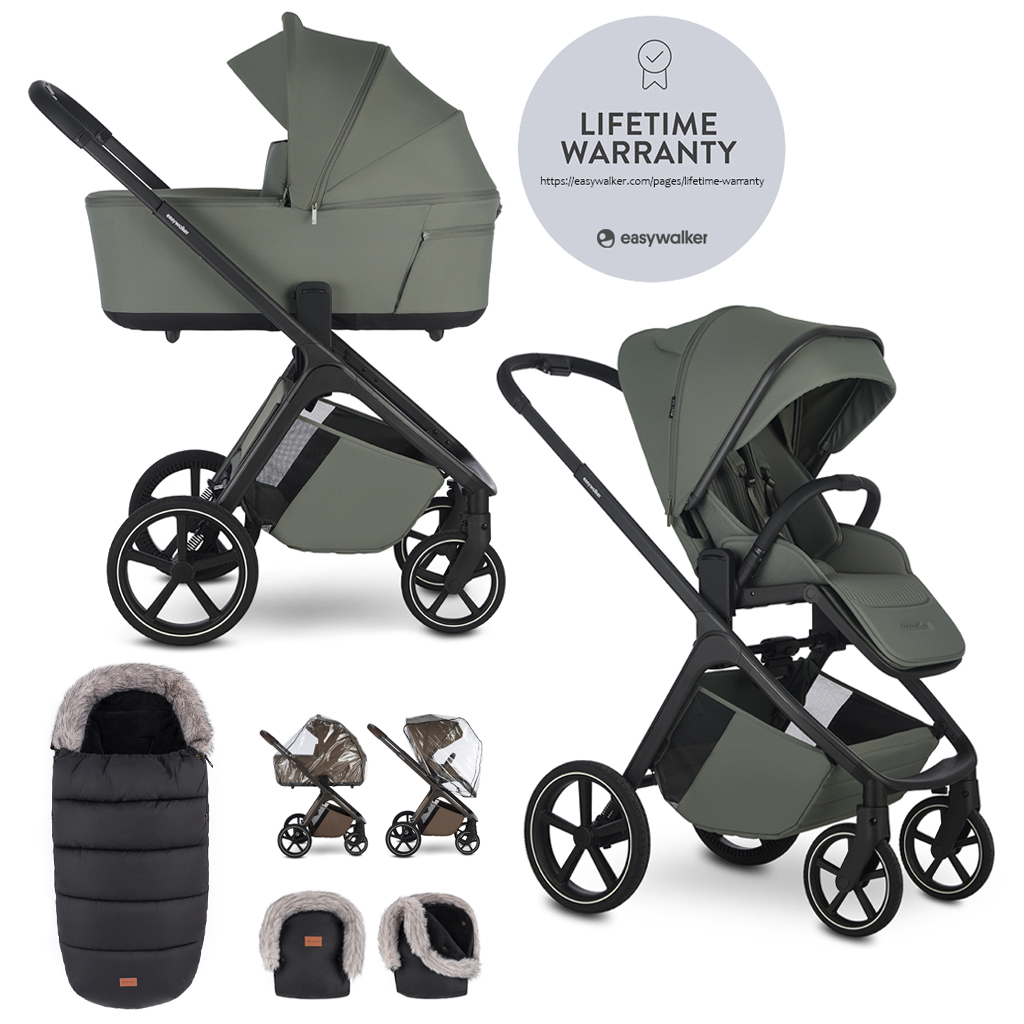 EASYWALKER Set kočík 2v1 Zoey Go Mineral Green XL s príslušenstvom