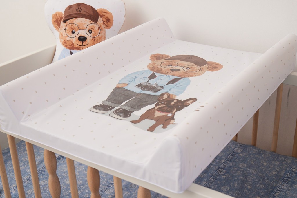 CEBA Podložka prebaľovacia 2-hranná s pevnou doskou (50x70) Comfort Fluffy Puffy Steve