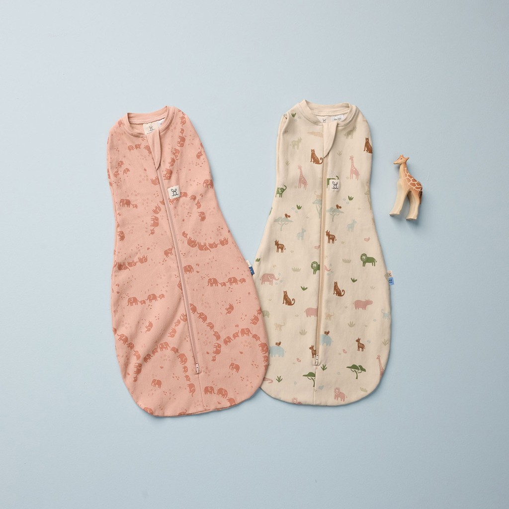 ERGOPOUCH Zavinovačka a vak na spanie 2v1 Cocoon Elephant Parade 0-3 m, 3-6 kg, 1 tog