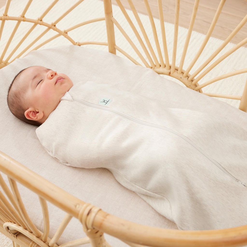 ERGOPOUCH Zavinovačka a vak na spanie 2v1 Cocoon Oatmeal Marle 3-6 m, 6-8 kg, 1 tog