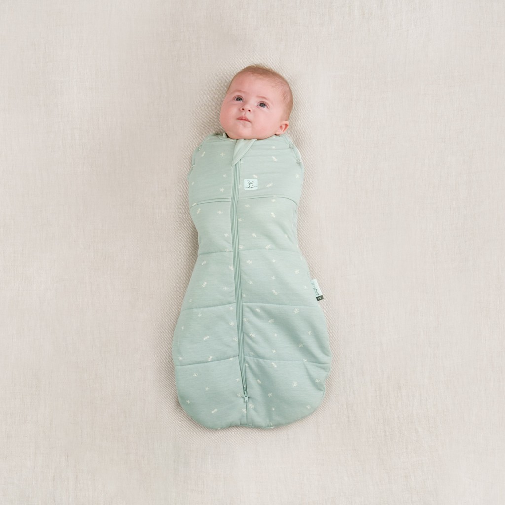 ERGOPOUCH Zavinovačka a vak na spaní 2v1 Cocoon Sage 0-3 m, 3-6 kg, 2,5 tog