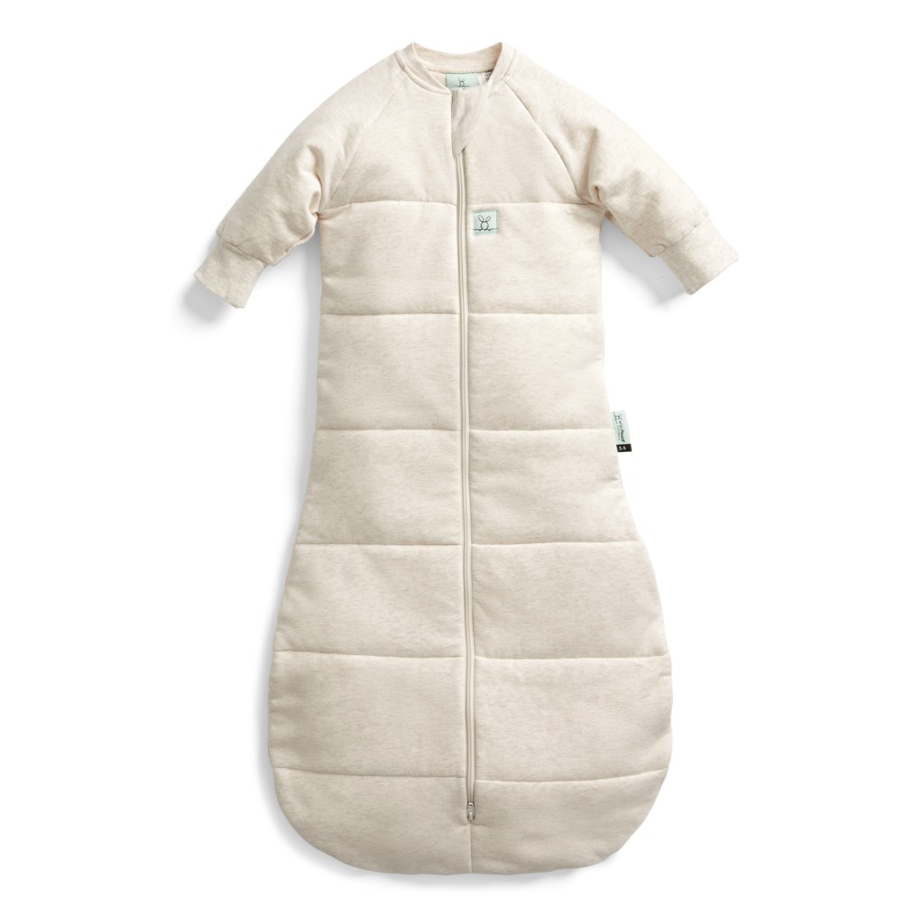 ERGOPOUCH Pytel na spaní s rukávy organická bavlna Jersey Oatmeal Marle 8-24 m, 8-14 kg, 3,5 tog