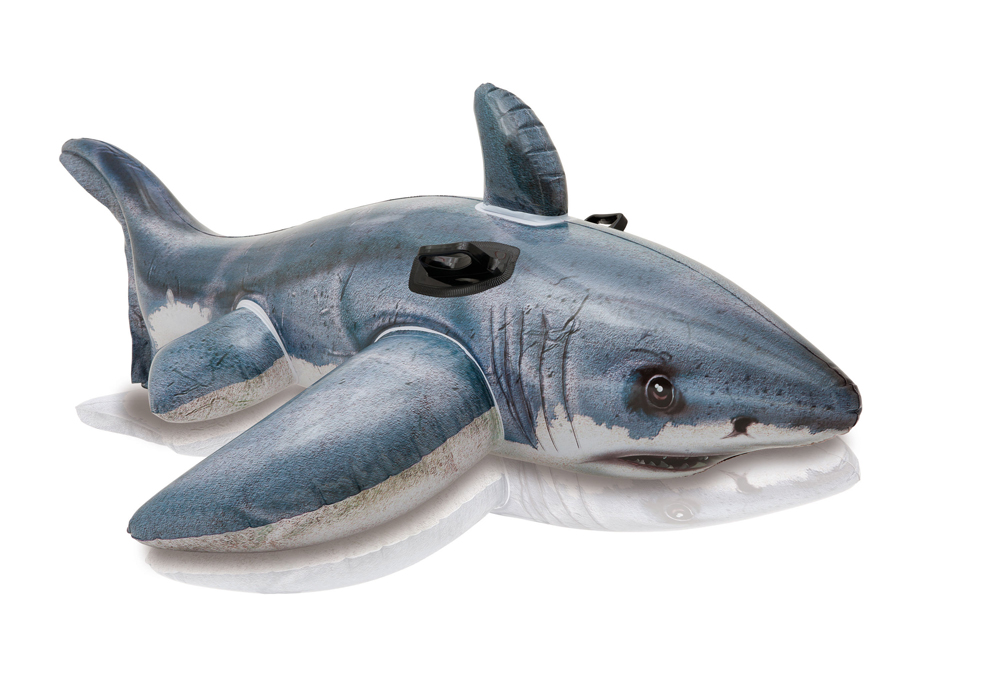 INTEX Lehátko žralok biely s úchytmi nafukovacie 173x107 cm