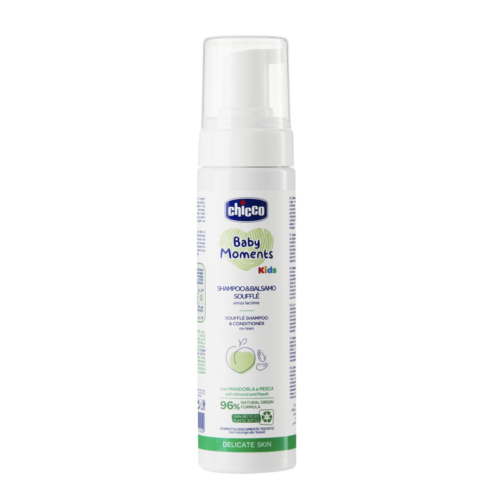 CHICCO Šampon a kondicionér na vlasy soufflé Baby moments Kids 150ml 12m+