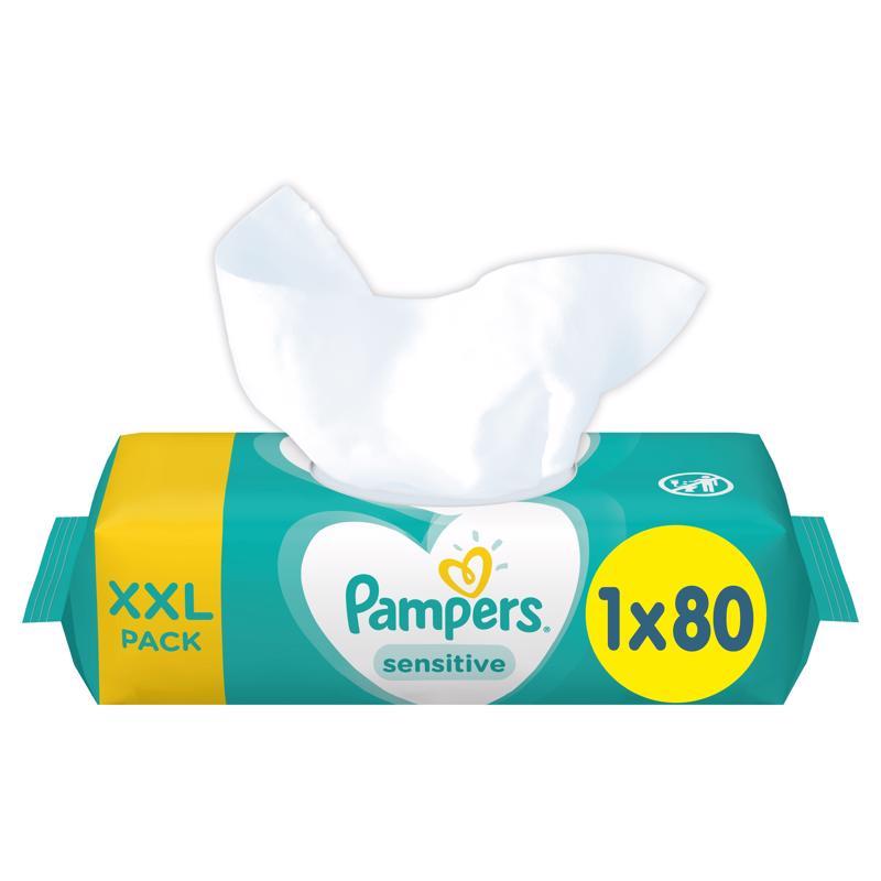 Obrázok PAMPERS vlhčené obrúsky XXL Sensitive 80 ks (8001841041421)