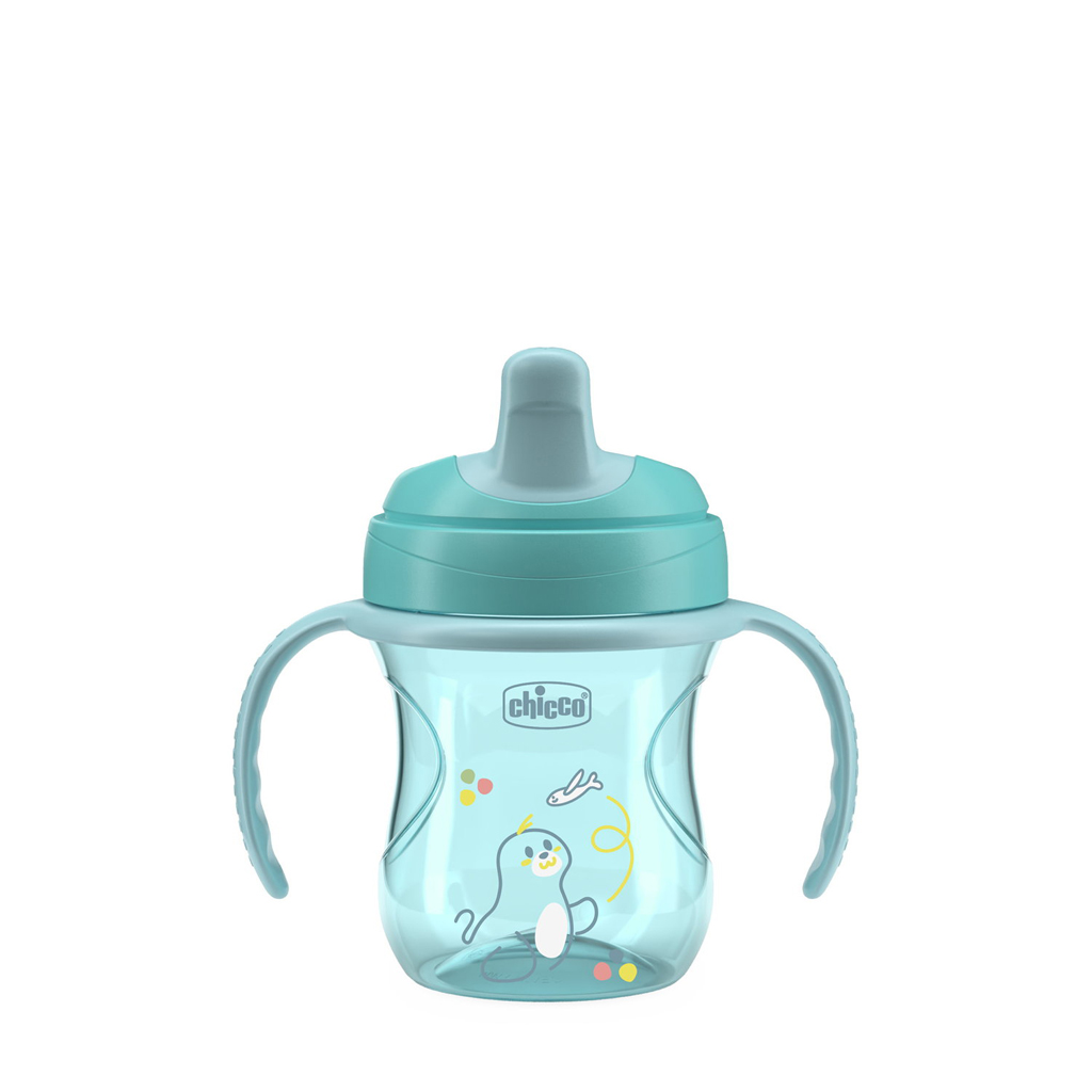 CHICCO Hrneček Training s držadly teal, 6m+