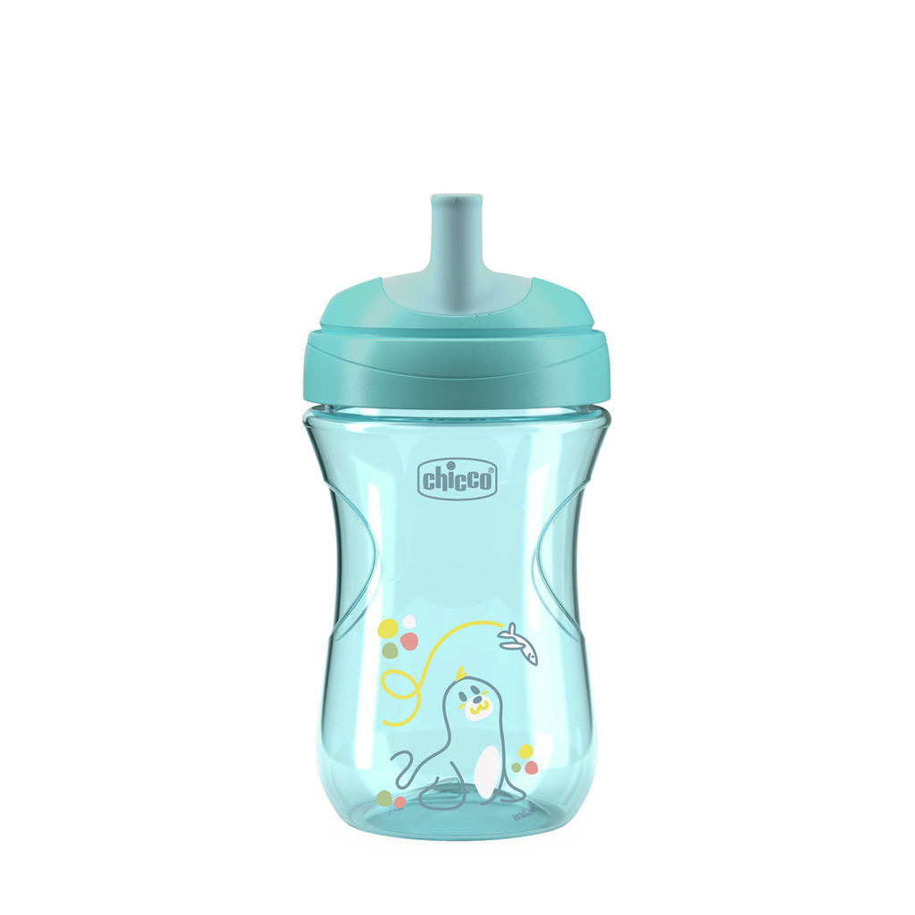 CHICCO Hrneček Advanced se slámkovým náústkem teal, 12m+