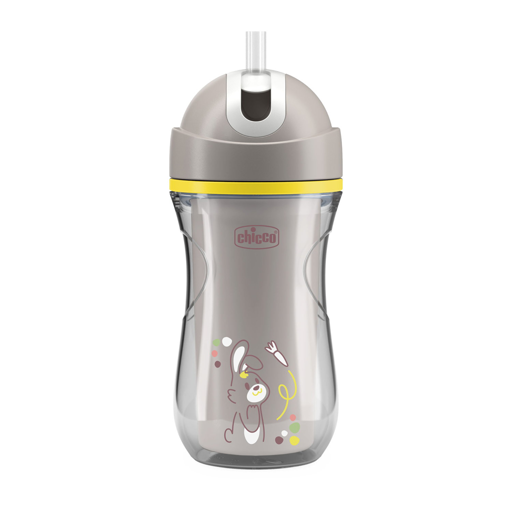 CHICCO Hrneček Sport termo se slámkou grey, 14m+