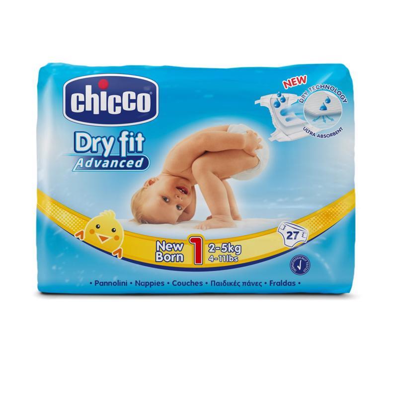 CHICCO Plienky jednorázové Dry Fit Newborn (2-5 kg) 27 ks