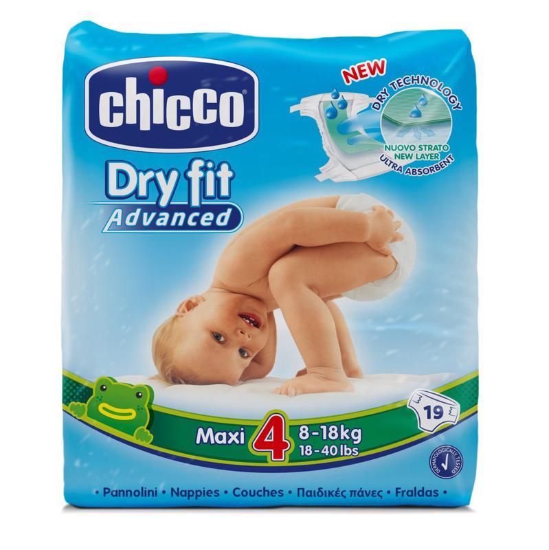 CHICCO Plienky jednorázové Dry Fit Maxi (8-18 kg) 19 ks