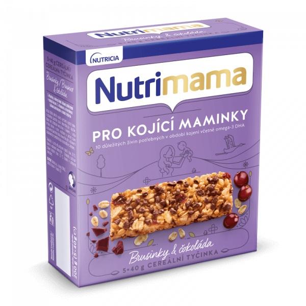 NUTRILON NUTRIMAMA Profutura cereálne tyčinky Brusnice a Čokoláda (5x40g)