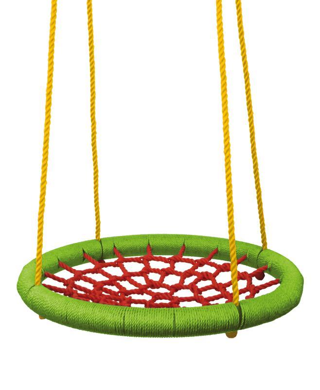 WOODY Kruh houpací zelenočervený průměr 83 cm