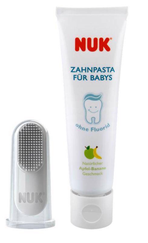 NUK Dětská zubní pasta + náprstek na čištění