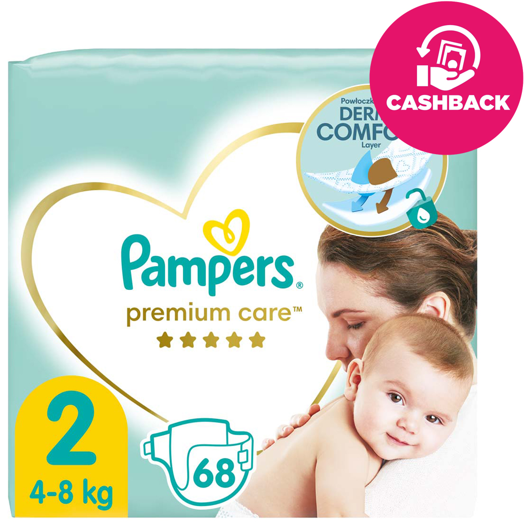 PAMPERS Premium Care Plienky jednorazové 2 (4-8 kg) 68 ks